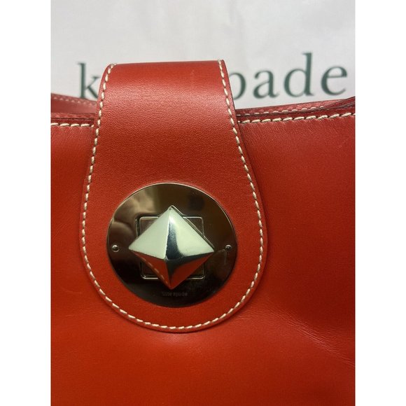 Sale kate spade~ Y2K leather short shoulder strap bag In Red Diamond Lock - Picture 2 of 16
